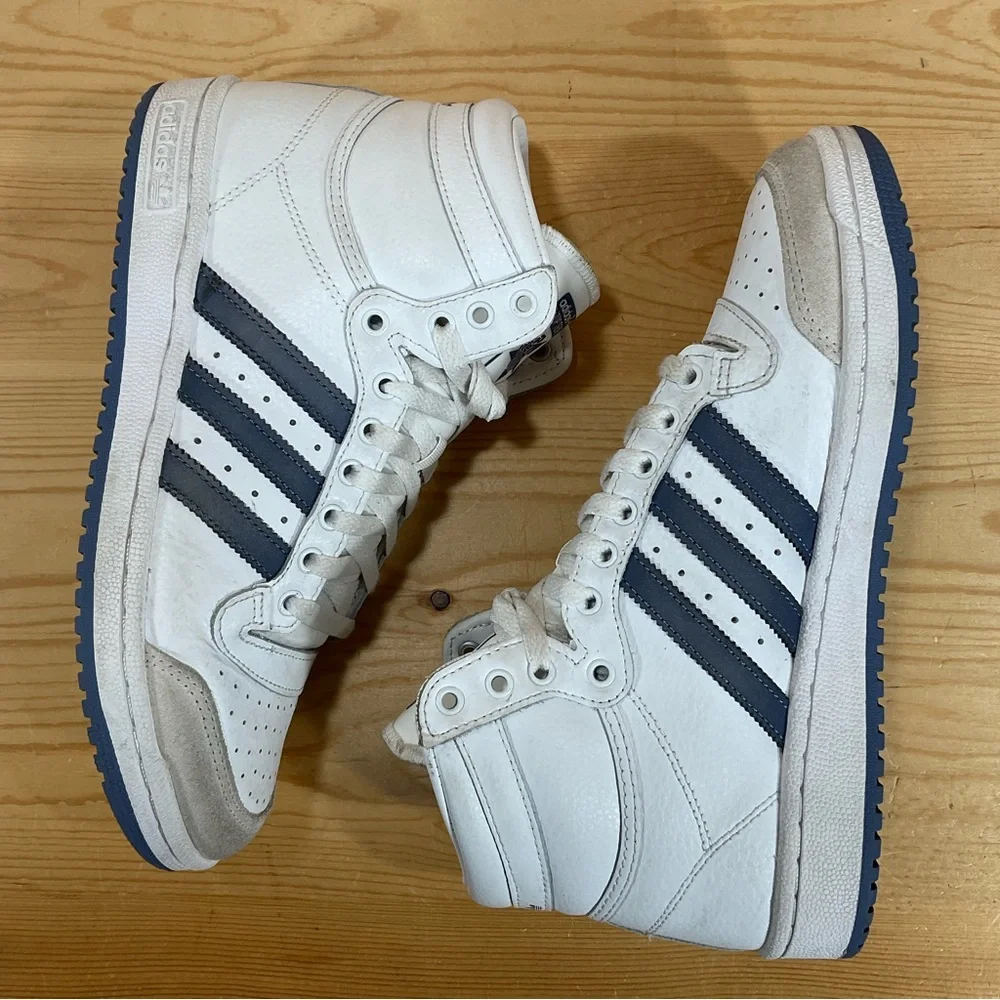 adidas Originals Top Ten Basketball Shoes # FY7095 Retro Men's 8 White Crew Blue